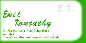 emil komjathy business card