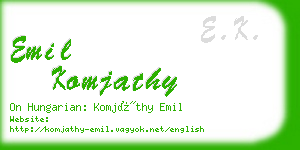 emil komjathy business card